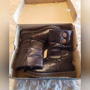 Skechers Australia Keepsakes Faux Leather Mid-Calf Boots‎ Choc 48367 Womens 9.5